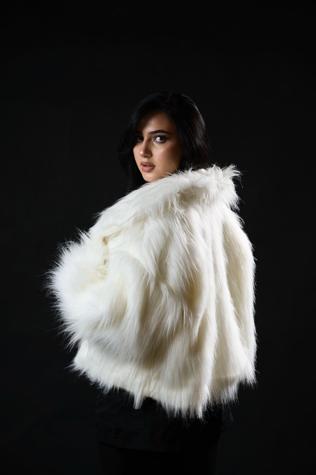 Faux Fur Coat - White