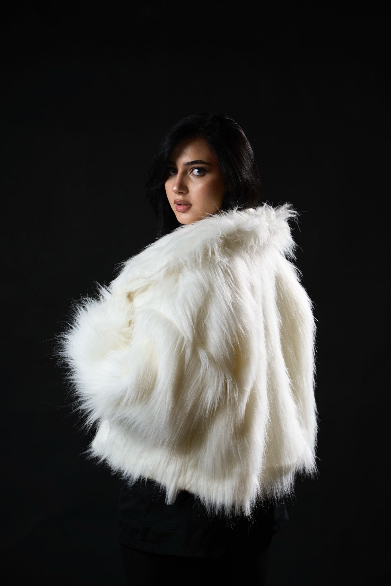 Faux Fur Coat - White