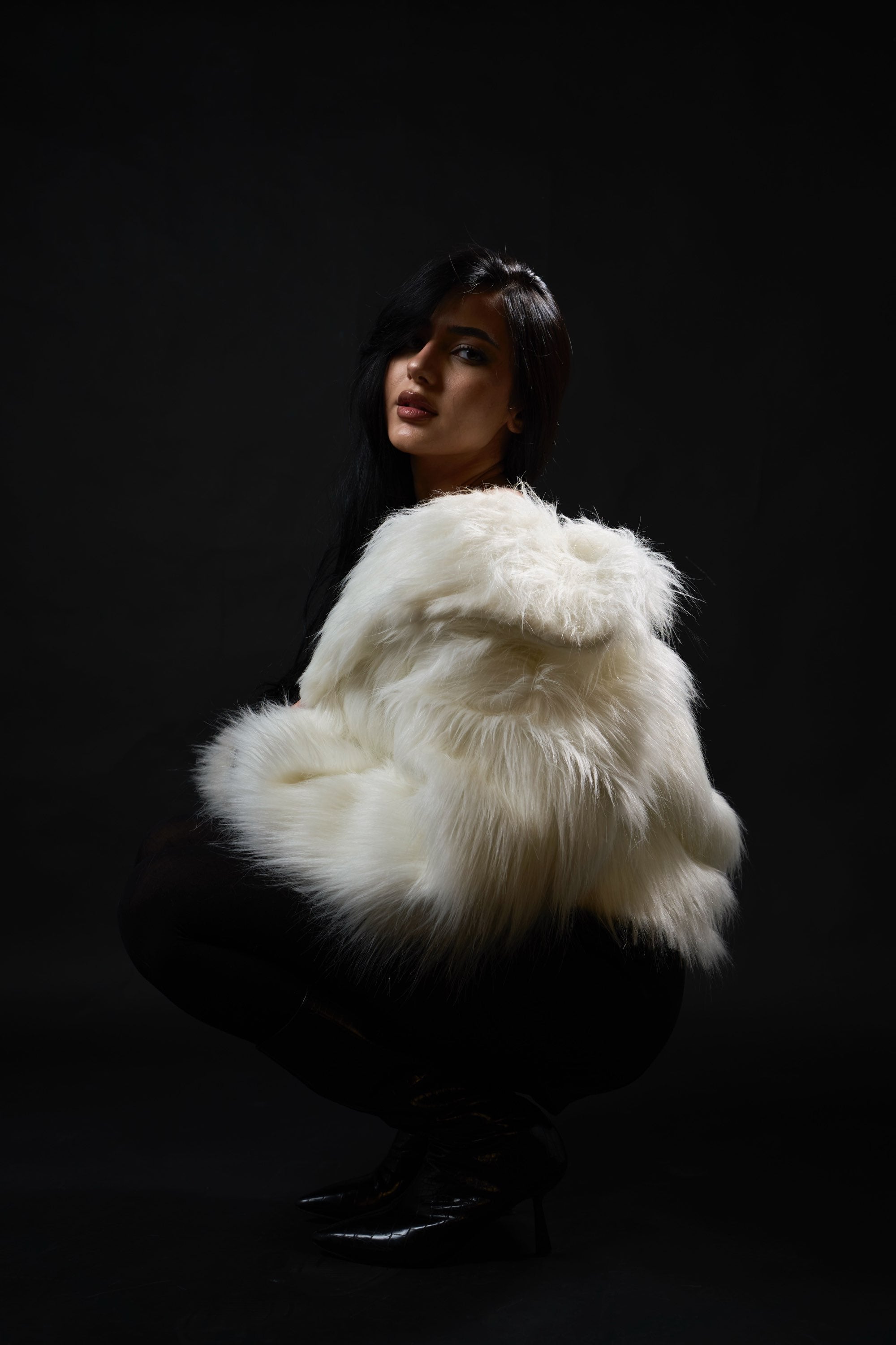 Faux Fur Coat - White