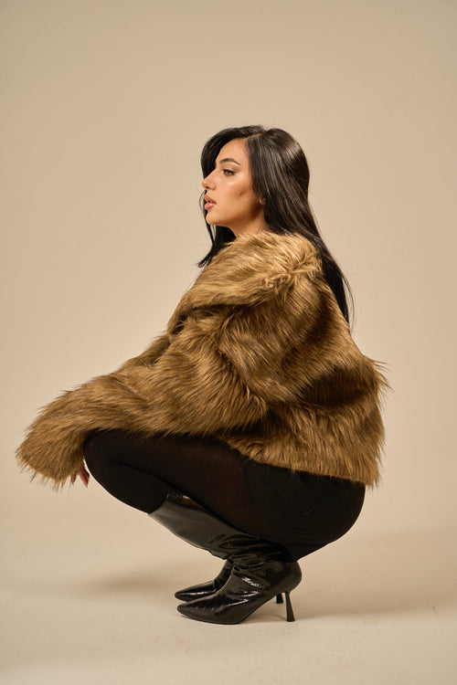 Faux Fur Coat - Taupe
