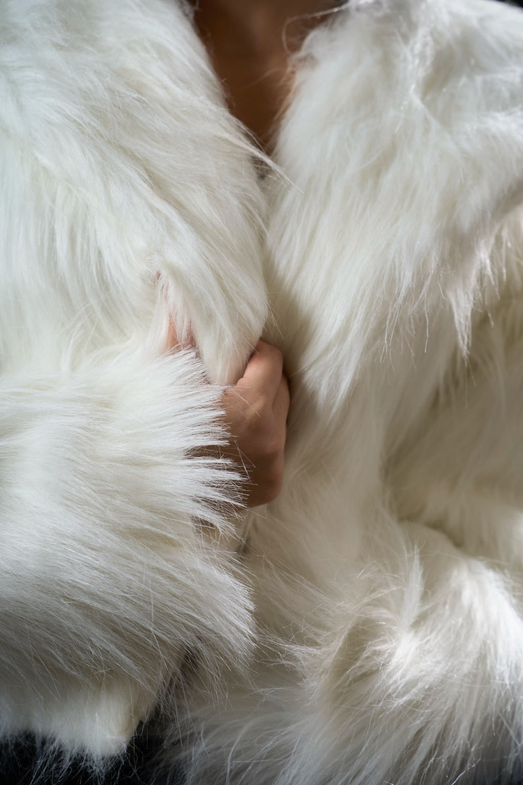 Faux Fur Coat - White